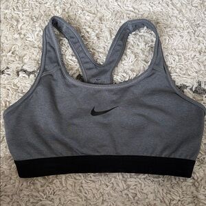 gray and black nike sports bra